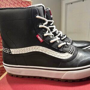 VANS Standard Mid MTE Men Size 13 Snow Boots Black White Waterproof Winter NEW